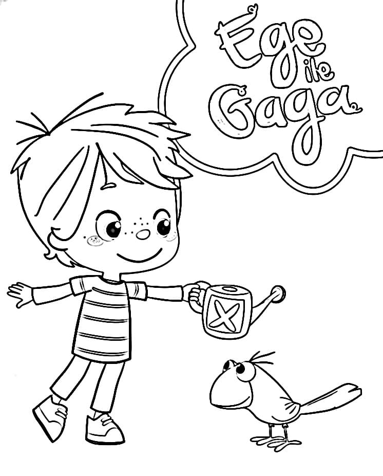 Yazdırılabilir Ege ile Gaga Boyama Sayfası