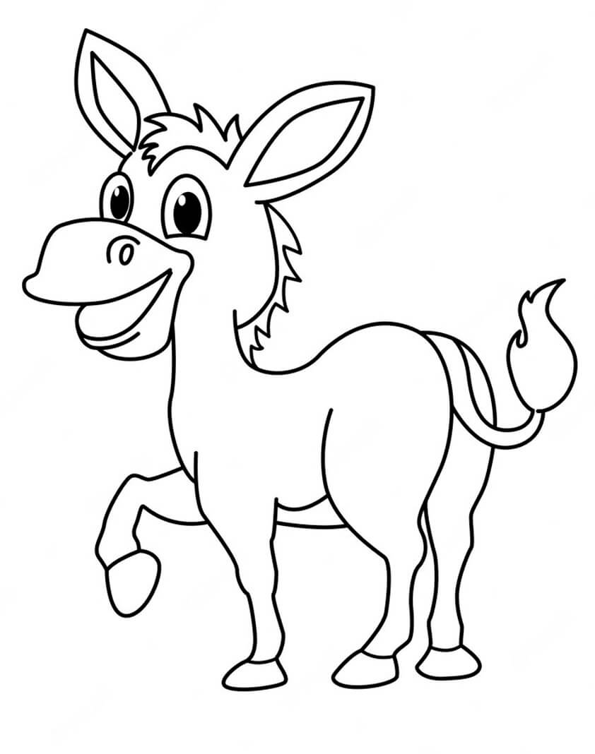 Yazdırılabilir Eşek Bedava Boyama Sayfası