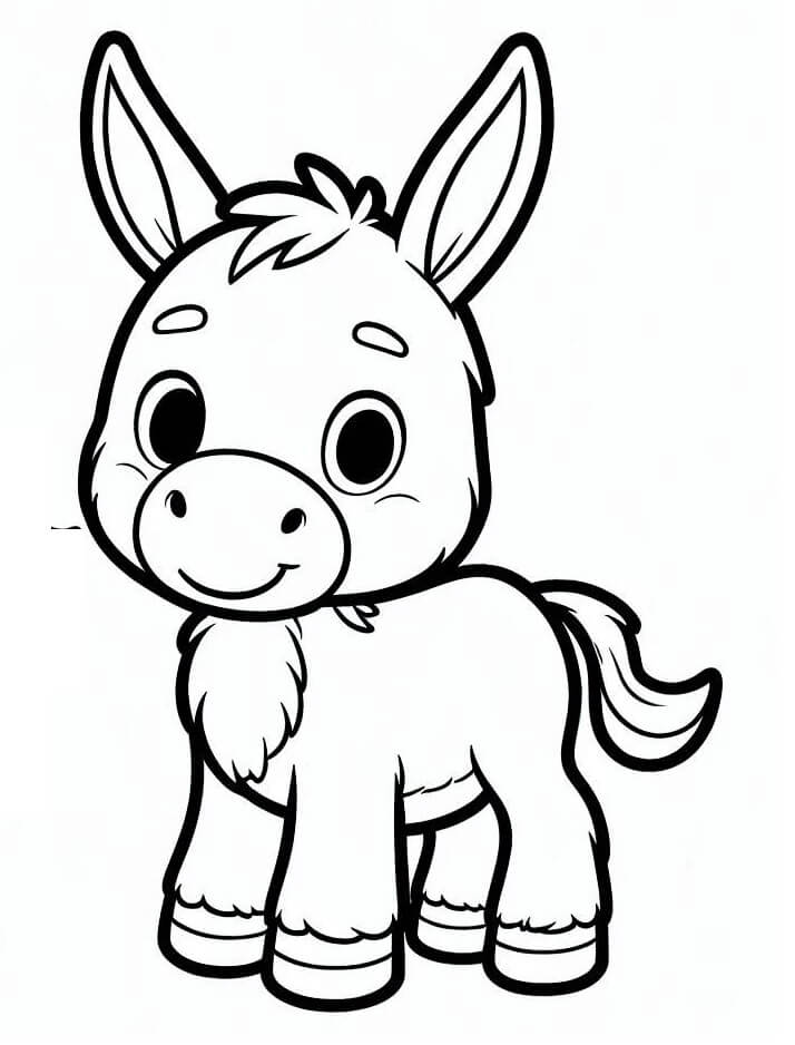 Yazdırılabilir Eşek Resim Boyama Sayfası