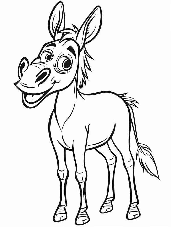 Yazdırılabilir Eşek Boyama Sayfası