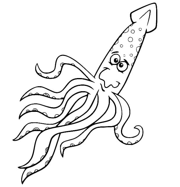 Yazdırılabilir Kalamar Resim Boyama Sayfası