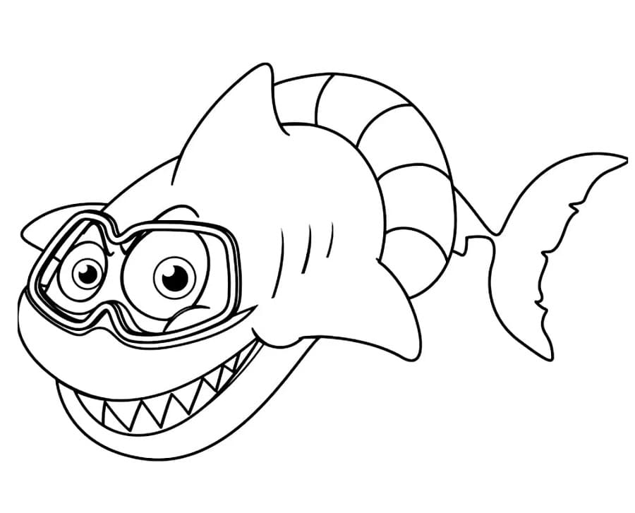 Yazdırılabilir Köpekbalığı Bedava Boyama Sayfası