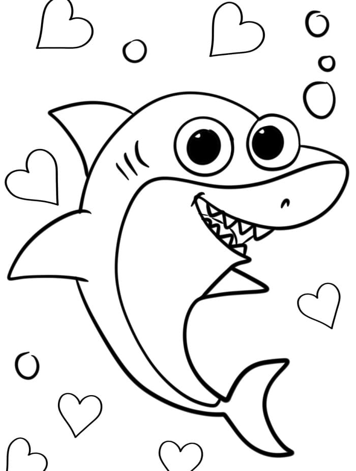 Yazdırılabilir Köpekbalığı Boyama Sayfası