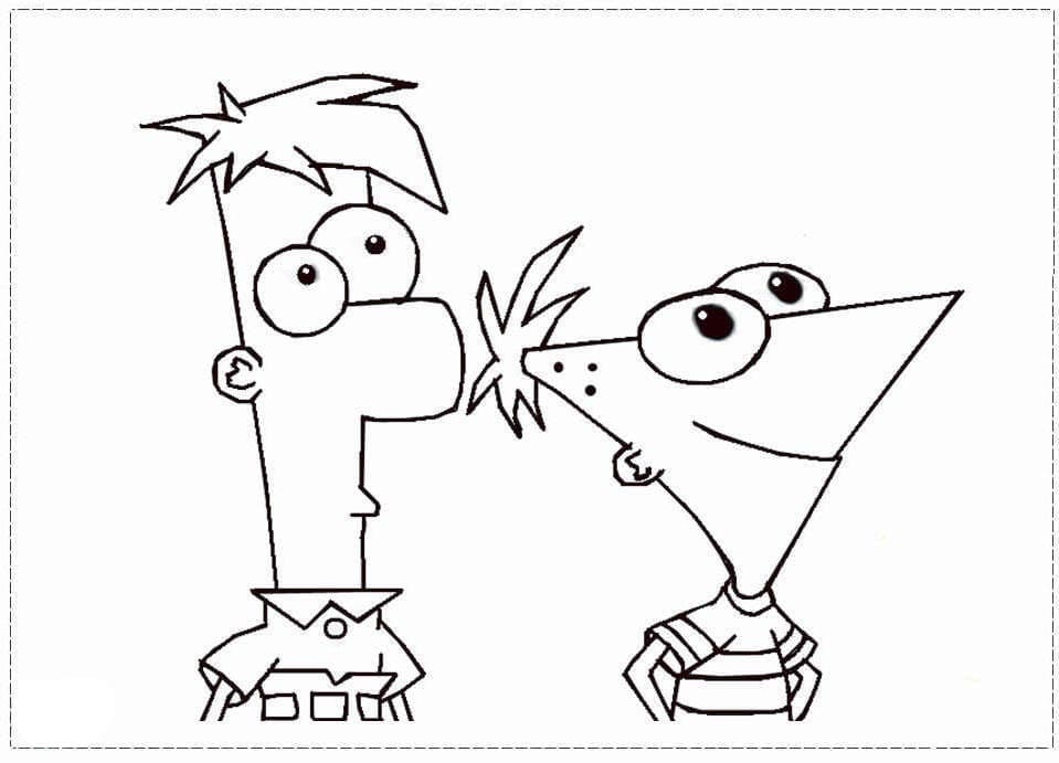 Yazdırılabilir Phineas ve Ferb Boyama Sayfası
