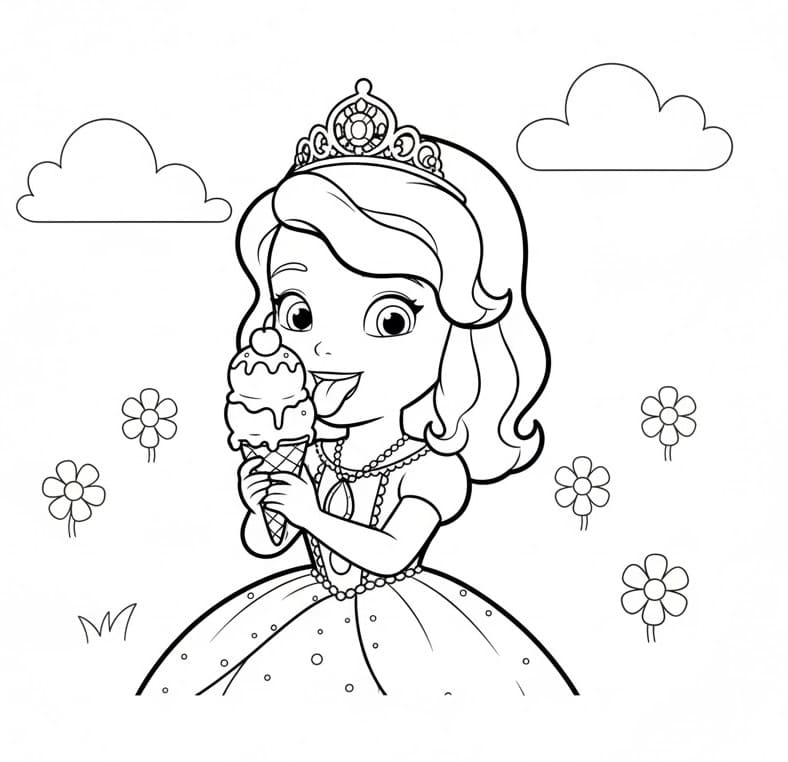 Yazdırılabilir Prenses Sofia Boyama Sayfası