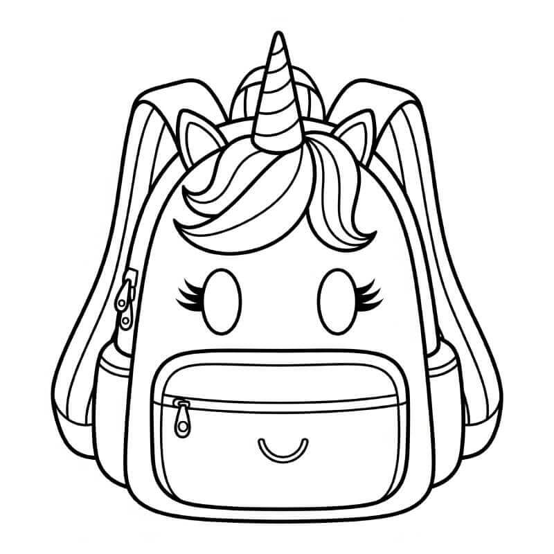 Yazdırılabilir Sırt çantası Bedava Boyama Sayfası