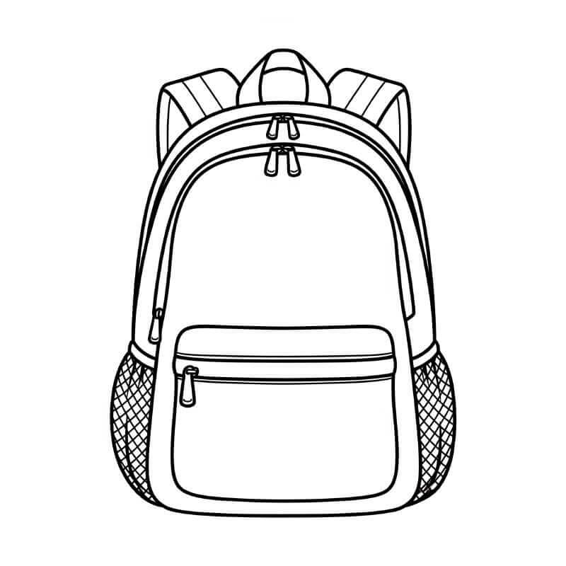 Yazdırılabilir Sırt çantası Çocuklar İçin Boyama Sayfası