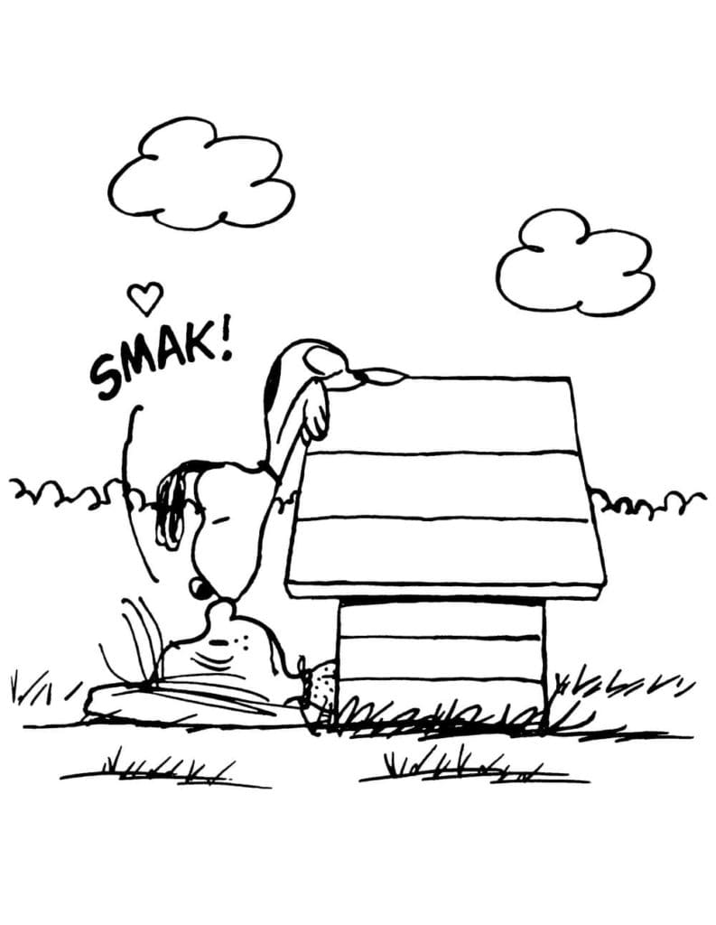Yazdırılabilir Snoopy Çocuklar İçin Boyama Sayfası