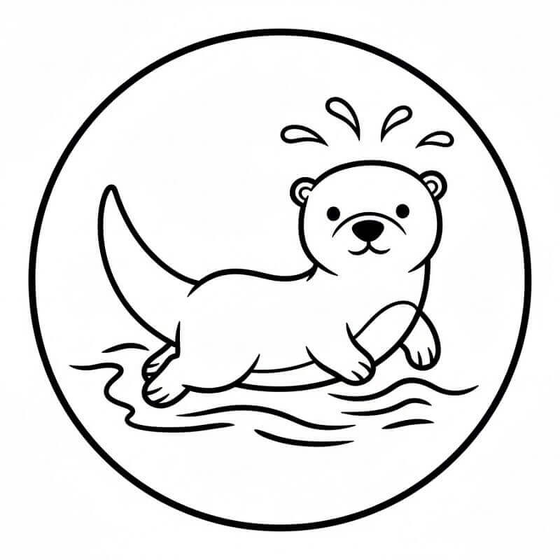 Yazdırılabilir Su Samuru Bedava Boyama Sayfası