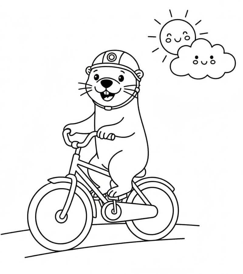 Yazdırılabilir Su Samuru Çocuklar İçin Boyama Sayfası