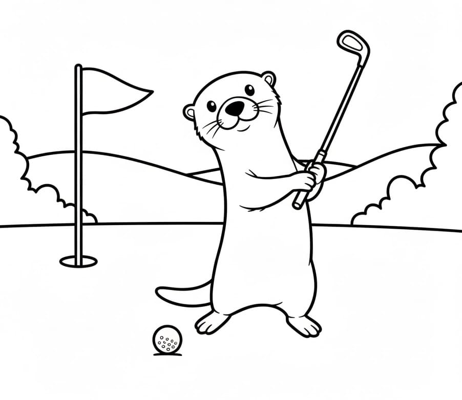 Yazdırılabilir Su Samuru Boyama Sayfası