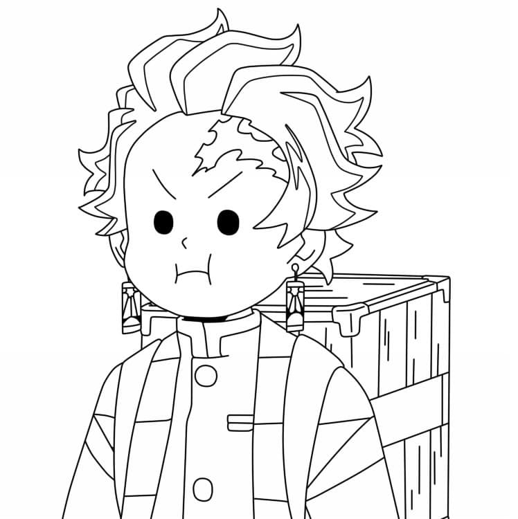 Yazdırılabilir Tanjiro Boyama Sayfası