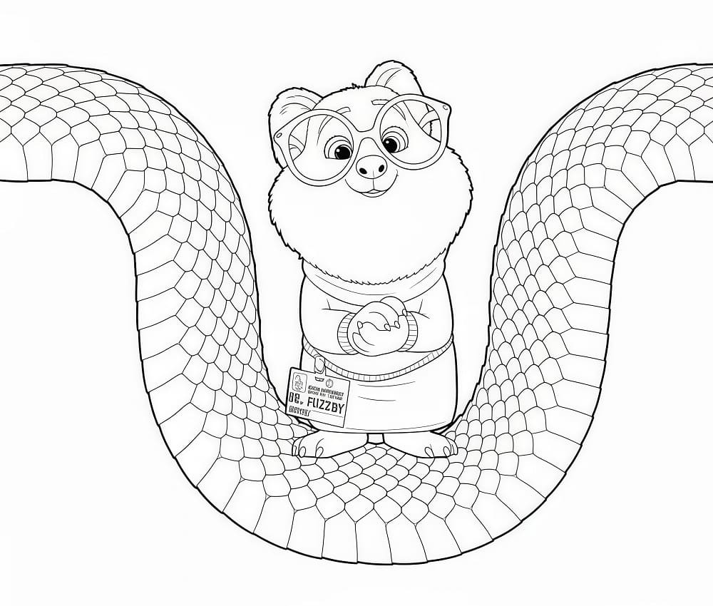Zootopia 2 Fuzzby Boyama Sayfası