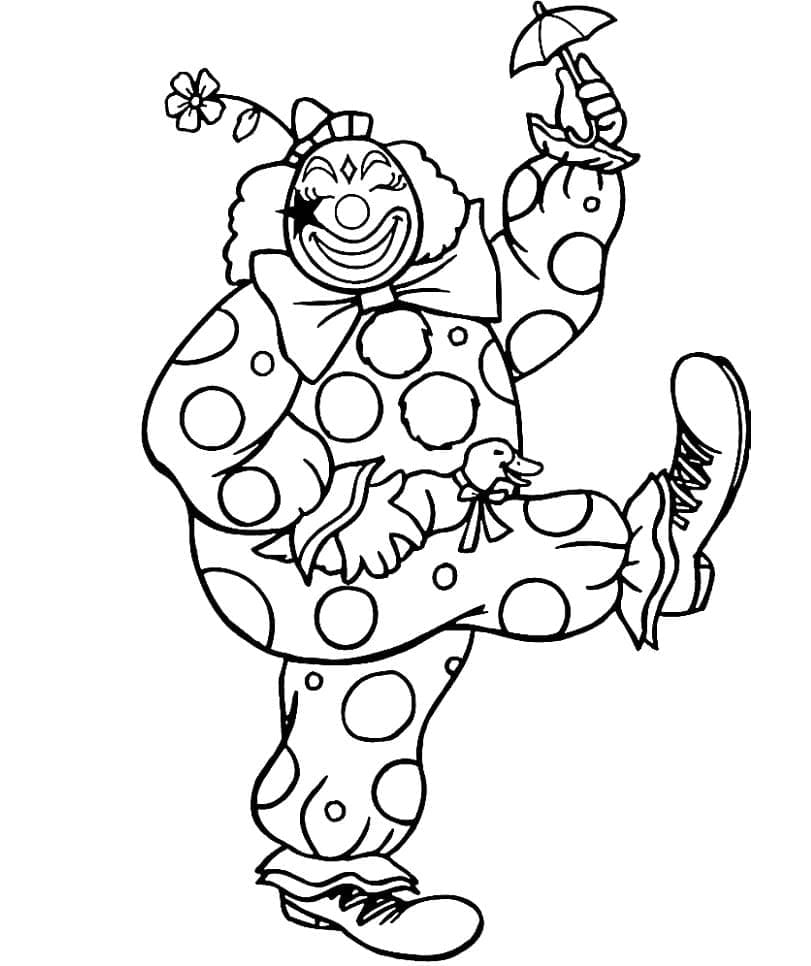 5 Yaş Çocuklar İçin Palyaço Boyama Sayfası