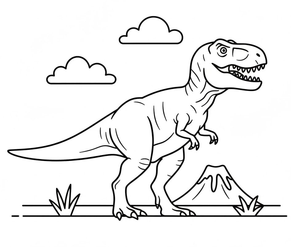 Animasyonlu T-Rex Boyama Sayfası