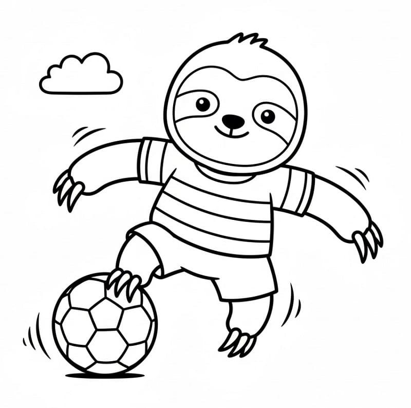 Animasyonlu Tembel Hayvan Boyama Sayfası