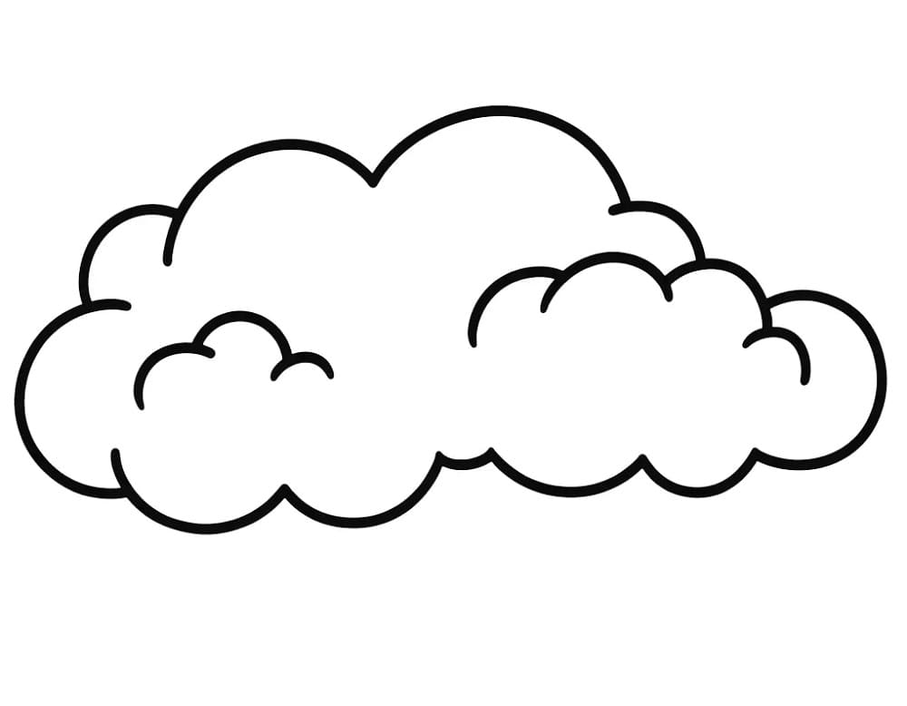 Basit Bulut Boyama Sayfası