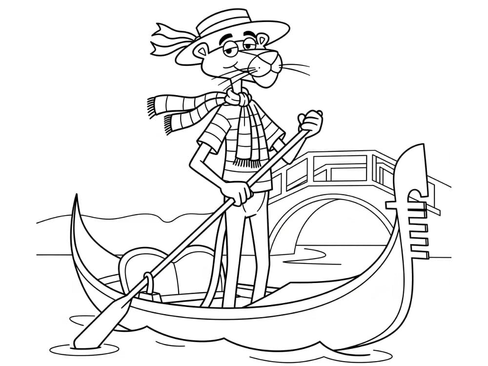 Basit Pembe Panter Boyama Sayfası