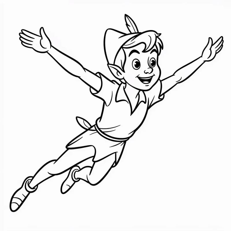 Basit Peter Pan Boyama Sayfası