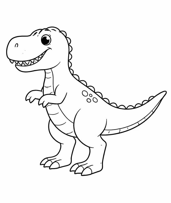 Basit T-Rex Boyama Sayfası