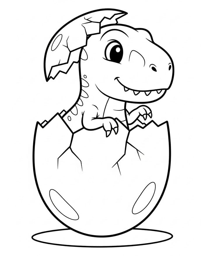 Bebek T-rex Boyama Sayfası