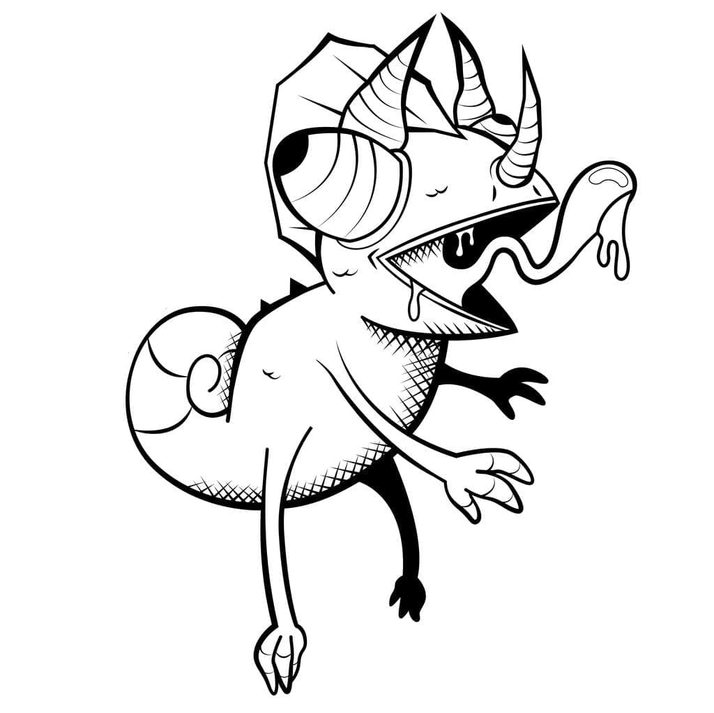 Bedava Bukalemun Yazdır Boyama Sayfası