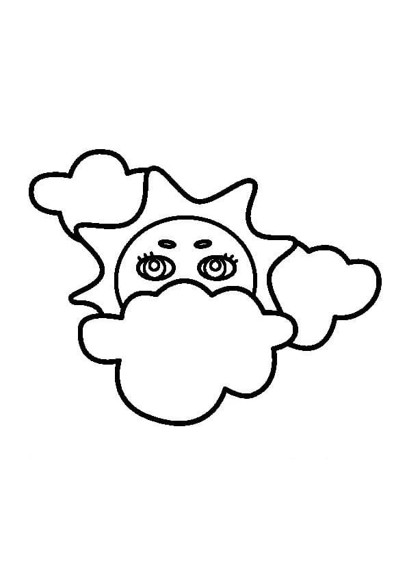 Bedava Bulut Yazdırılabilir Boyama Sayfası