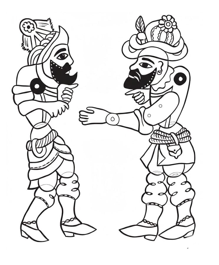 Bedava Çocuklar İçin Karagöz ve Hacivat Boyama Sayfası