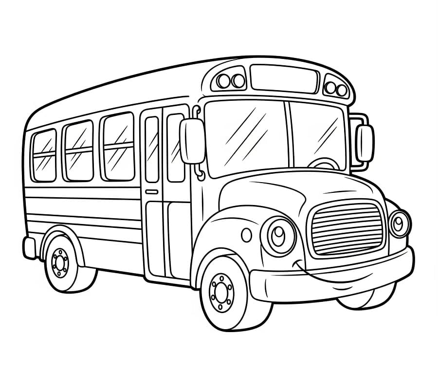 Bedava Çocuklar İçin Otobüs Boyama Sayfası
