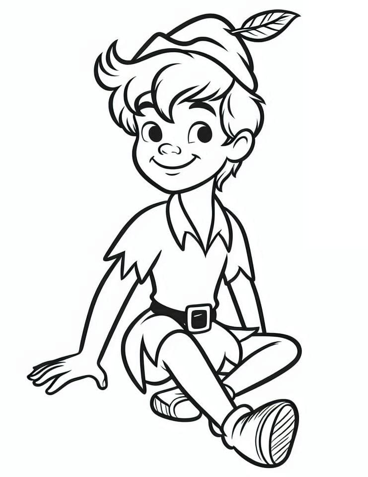 Bedava Çocuklar İçin Peter Pan Boyama Sayfası