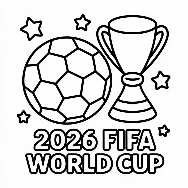 Bedava Dünya Kupası 2026 Çocuklar İçin Boyama Sayfası