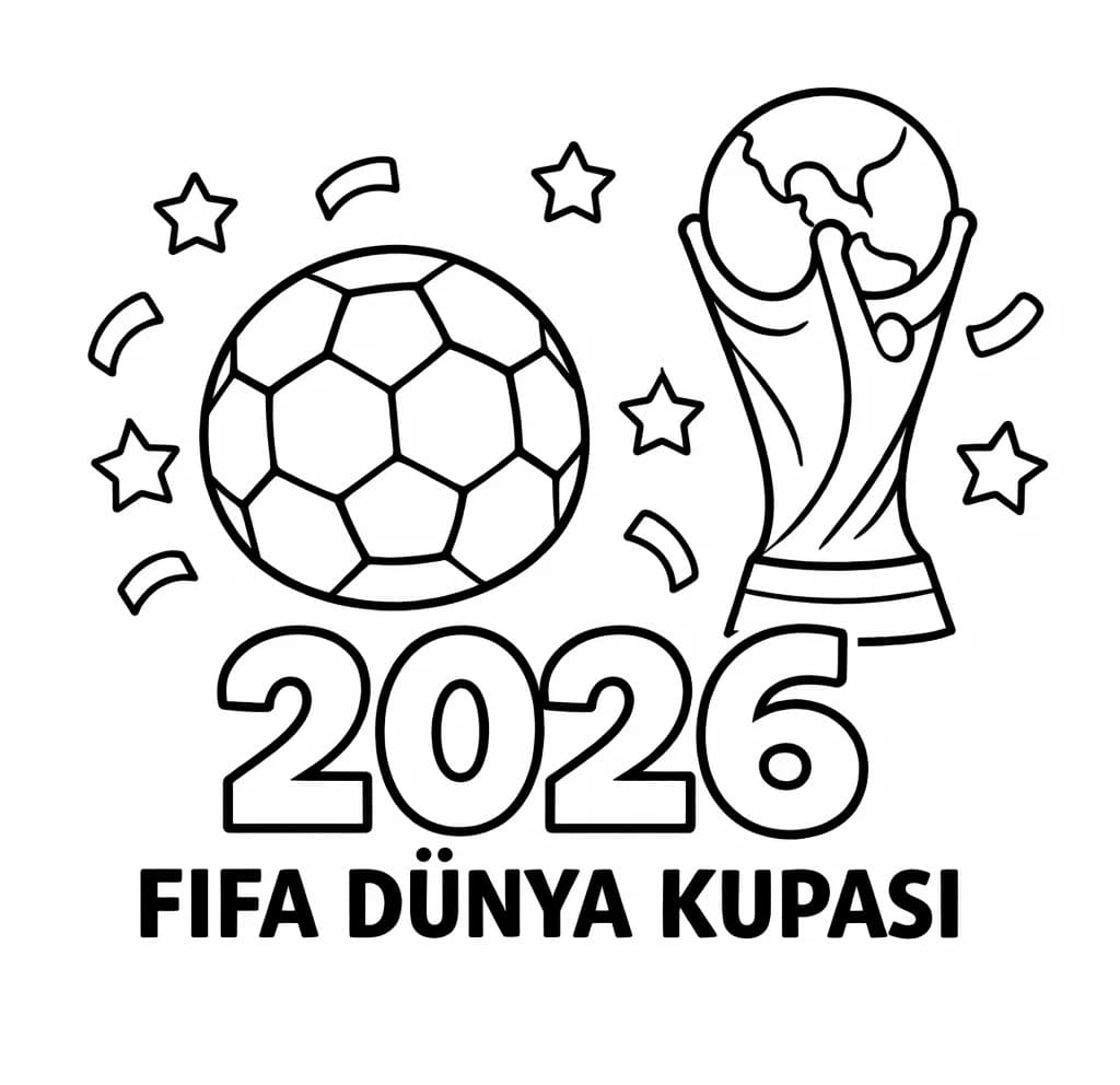 Bedava Dünya Kupası 2026 Resim Boyama Sayfası