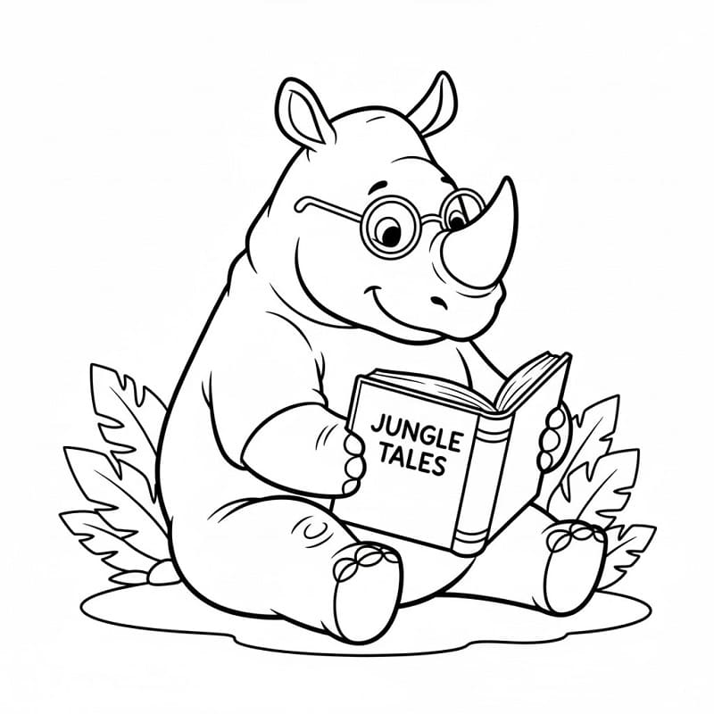 Bedava Gergedan Yazdırılabilir Boyama Sayfası