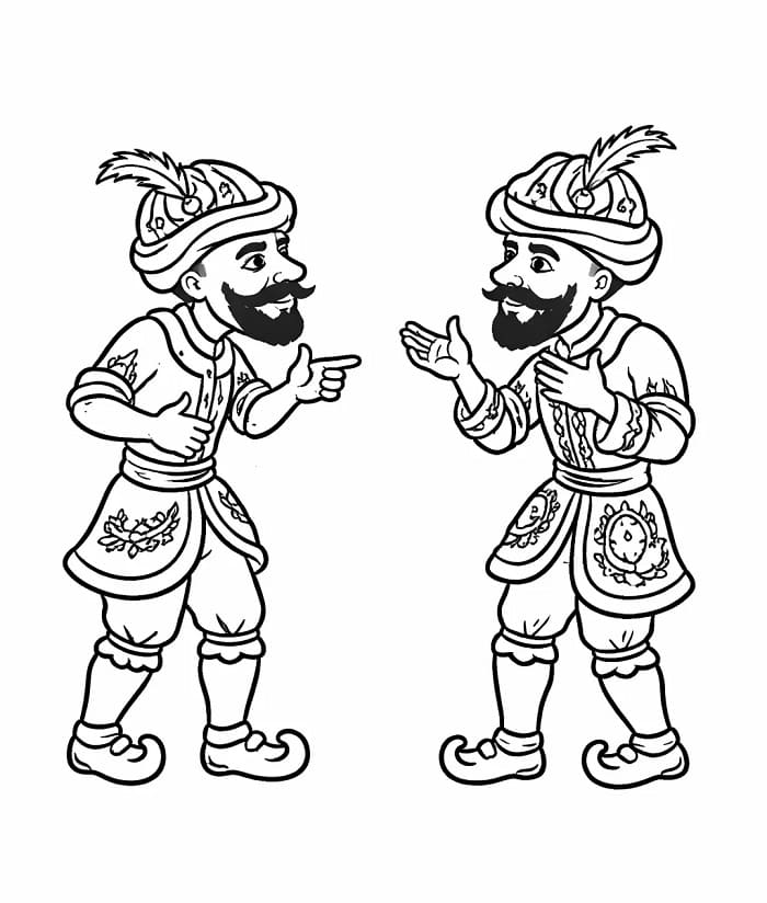 Bedava Karagöz ve Hacivat Çocuklar İçin Boyama Sayfası