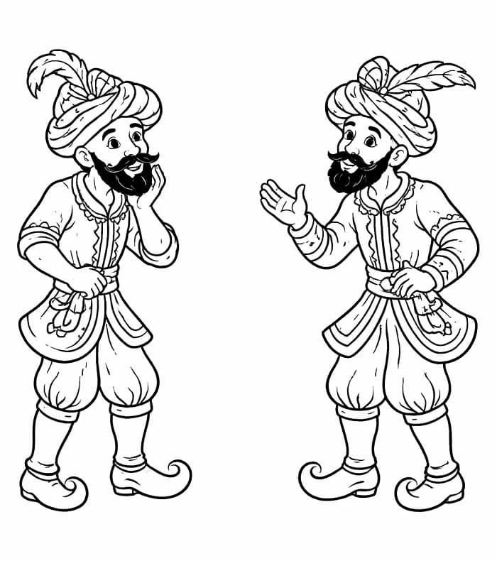 Bedava Karagöz ve Hacivat Resim Boyama Sayfası