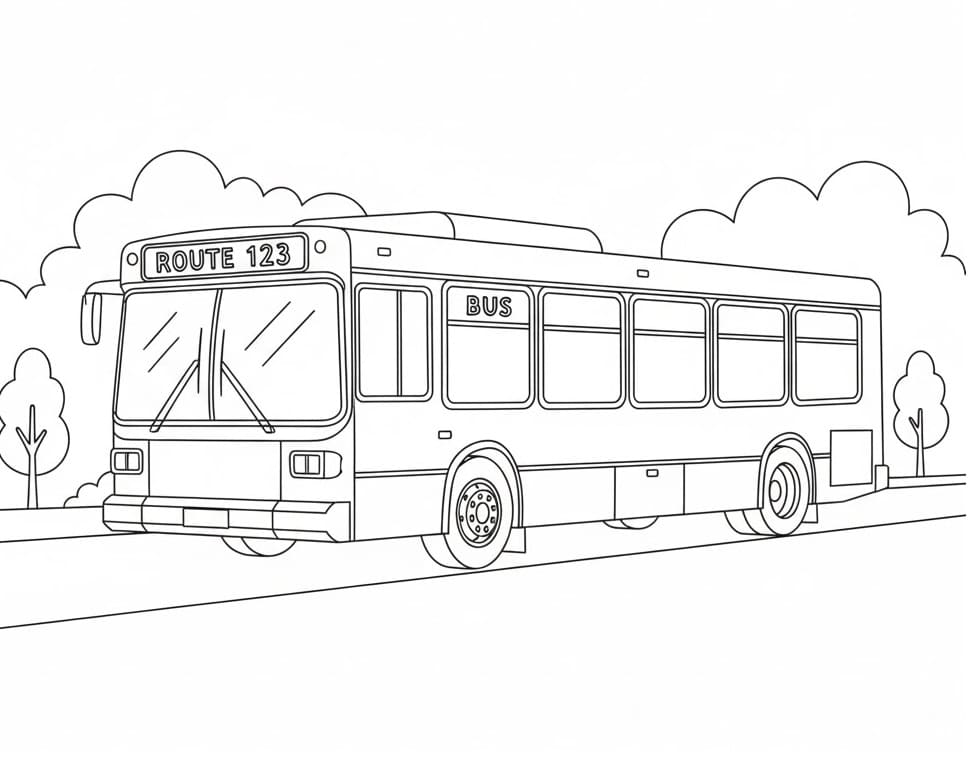 Bedava Otobüs Çocuklar İçin Boyama Sayfası