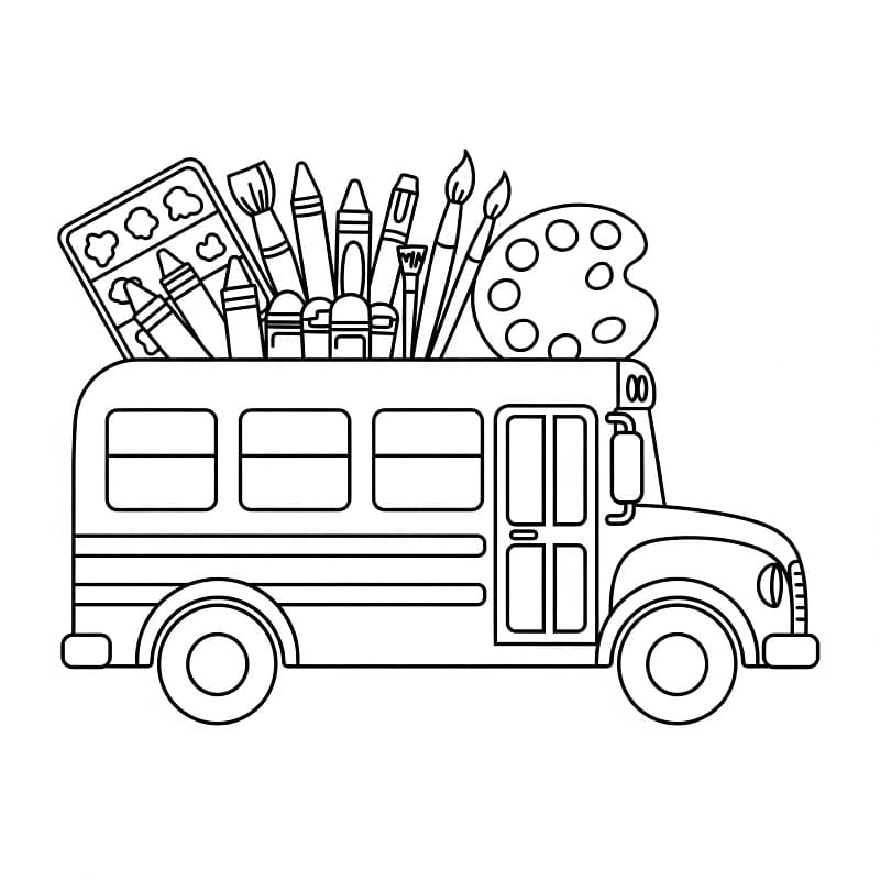 Bedava Otobüs Yazdırılabilir Boyama Sayfası