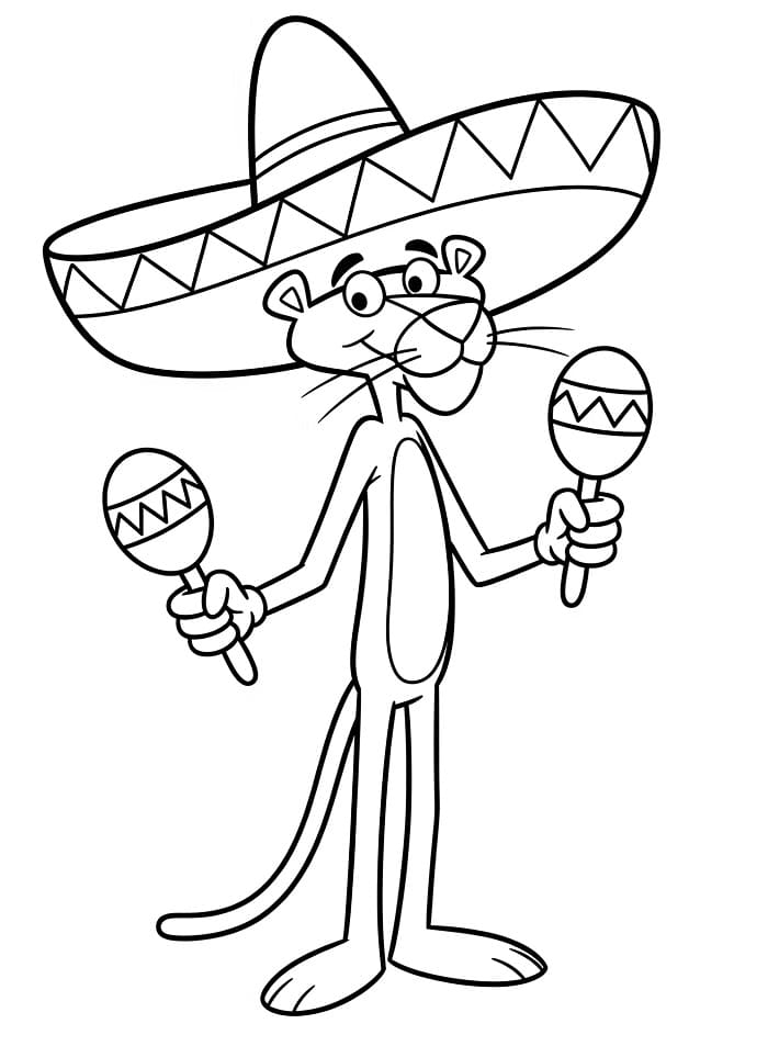 Bedava Pembe Panter Yazdırılabilir Boyama Sayfası