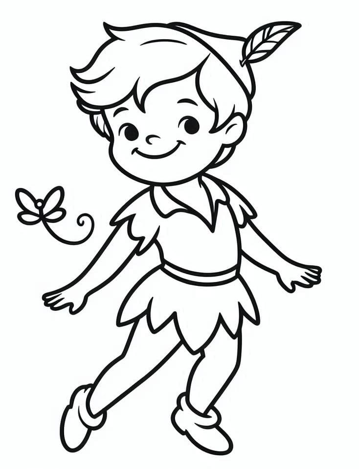 Bedava Peter Pan Yazdırılabilir Boyama Sayfası