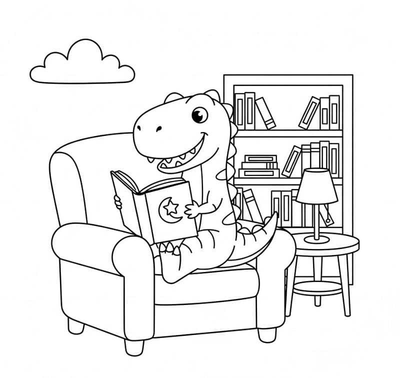 Bedava T-Rex Yazdırılabilir Boyama Sayfası