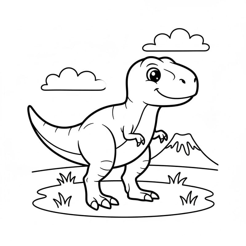 Bedava Yazdırılabilir T-Rex Boyama Sayfası