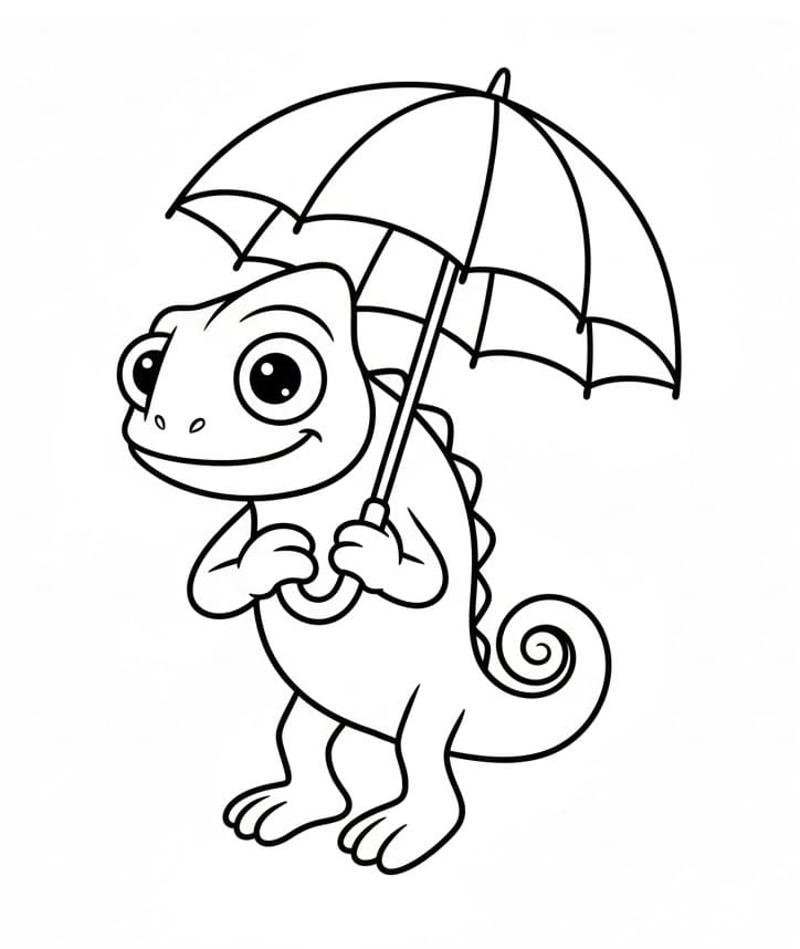 Bir Bukalemun Boyama Sayfası