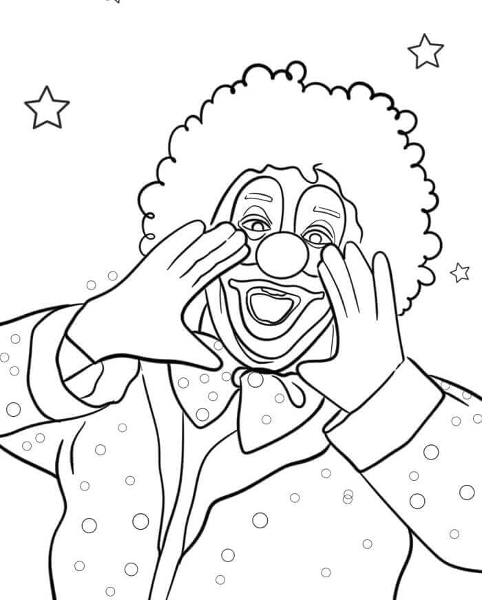 Bir Komik Palyaço Boyama Sayfası