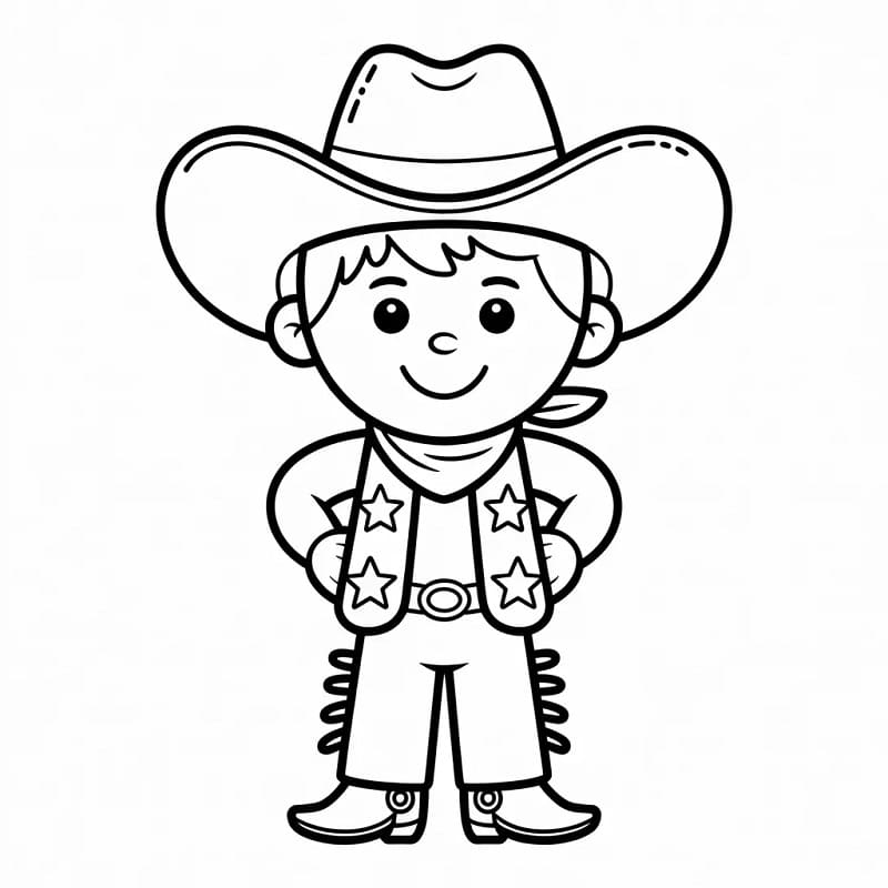 Bir Kovboy Boyama Sayfası