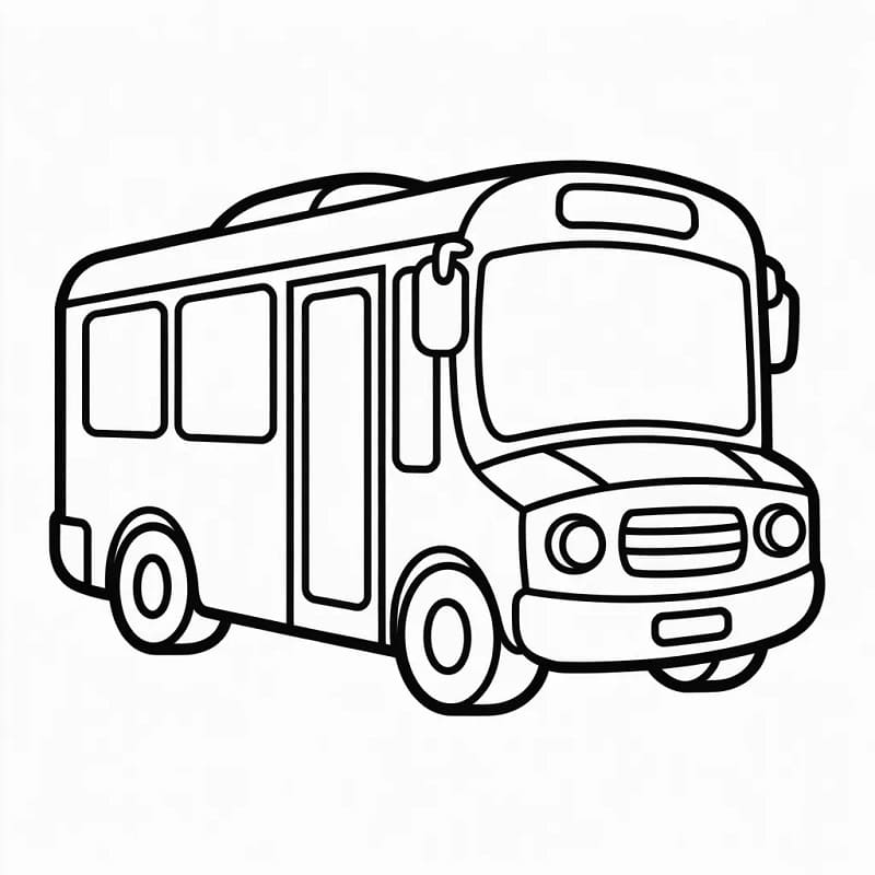 Bir Otobüs Boyama Sayfası