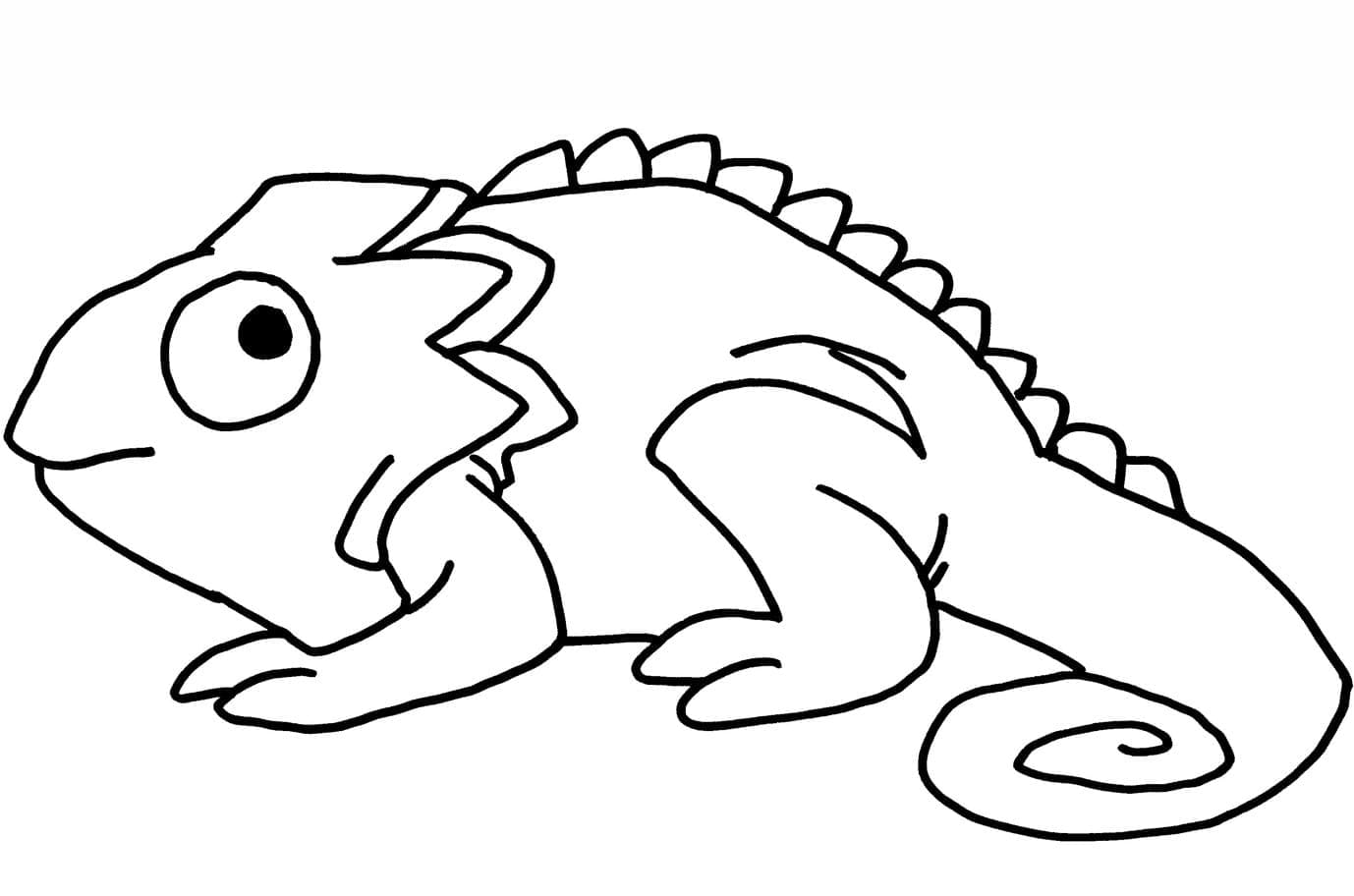 Bukalemun Yazdırılabilir Resim Boyama Sayfası