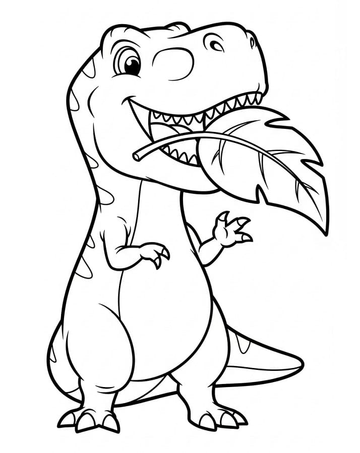 Çizgi T-Rex Boyama Sayfası