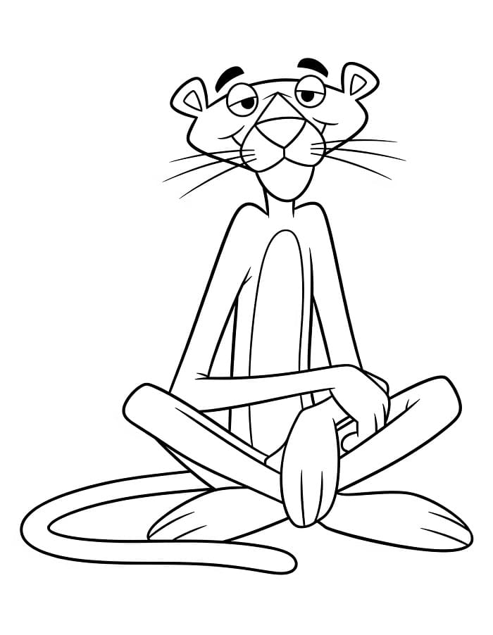 Çocuk Pembe Panter Yazdırılabilir Boyama Sayfası