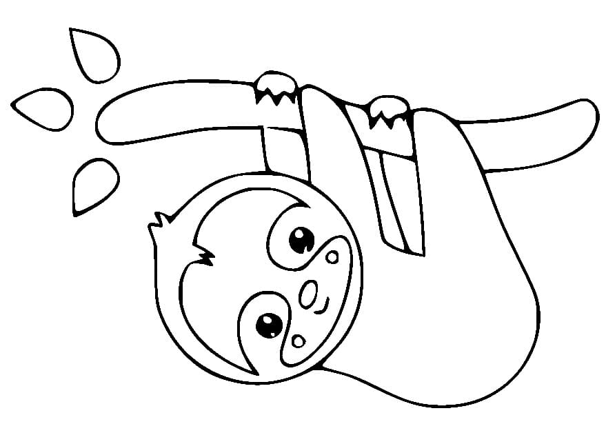 Çocuk Tembel Hayvan Yazdırılabilir Boyama Sayfası