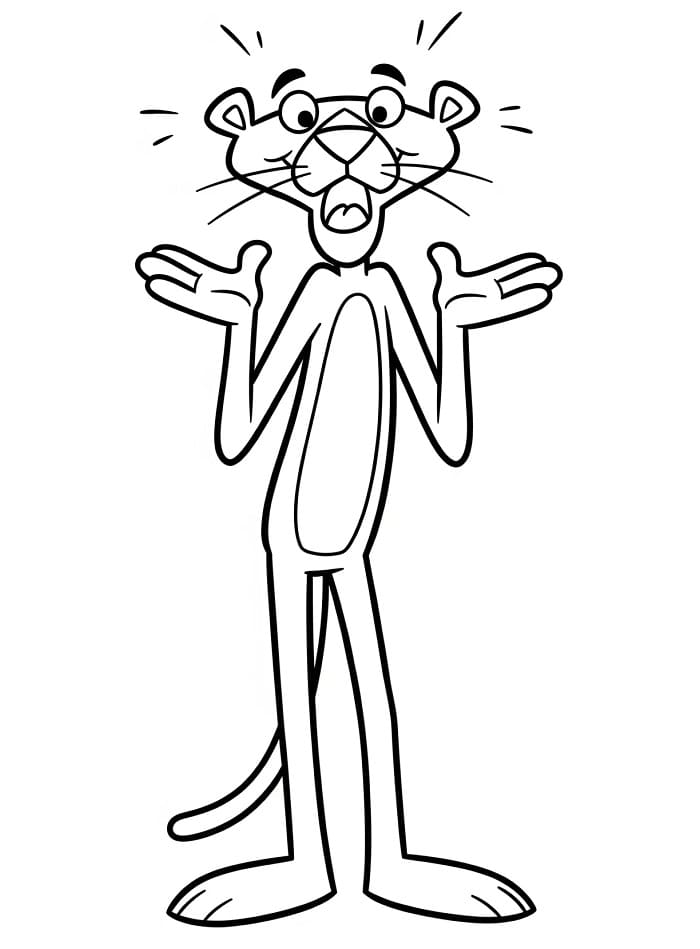 Çocuklar İçin Pembe Panter Boyama Sayfası